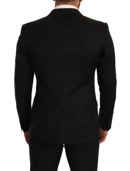Costume 2 pièces noir à carreaux coupe slim MARTINI Dolce & Gabbana