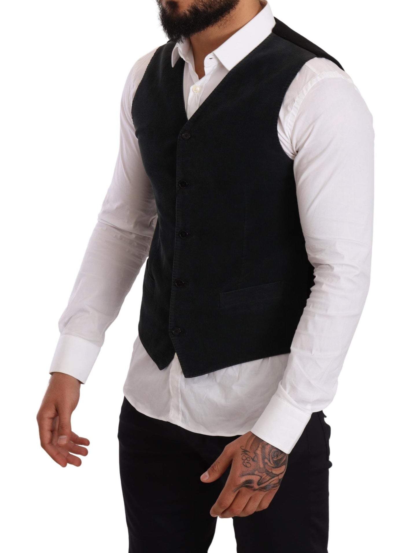 Gilet droit Dolce & Gabbana en coton noir
