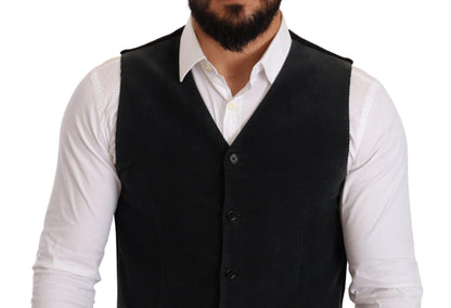 Gilet droit Dolce & Gabbana en coton noir