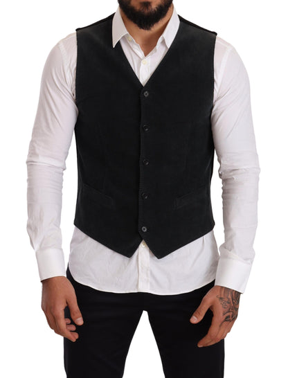 Gilet droit Dolce & Gabbana en coton noir