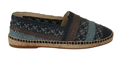 Chaussures espadrilles Dolce & Gabbana en bison bleu-gris à enfiler