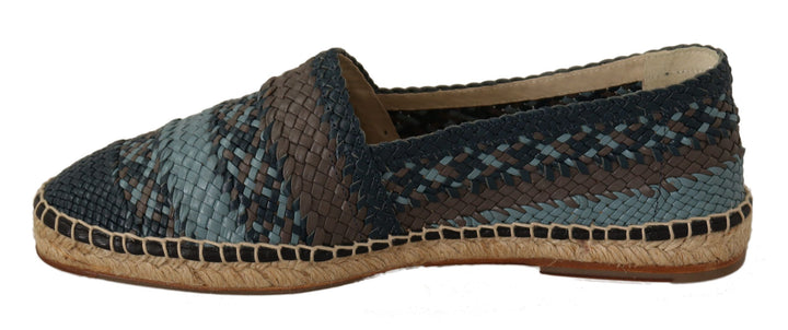 Chaussures espadrilles Dolce & Gabbana en bison bleu-gris à enfiler