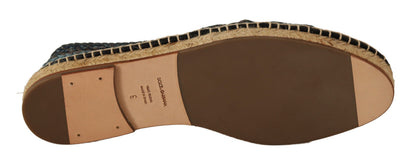 Chaussures espadrilles Dolce & Gabbana en bison bleu-gris à enfiler