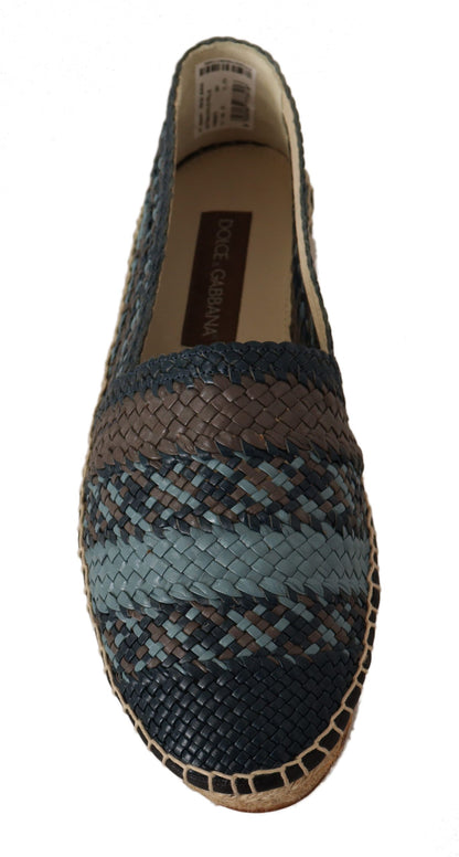 Chaussures espadrilles Dolce & Gabbana en bison bleu-gris à enfiler