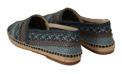 Chaussures espadrilles Dolce & Gabbana en bison bleu-gris à enfiler