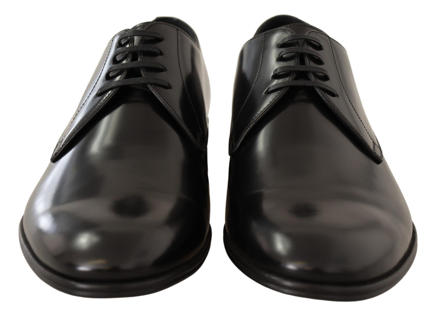 Chaussures Derby Habillées pour Hommes en Cuir Noir à Lacets Dolce & Gabbana
