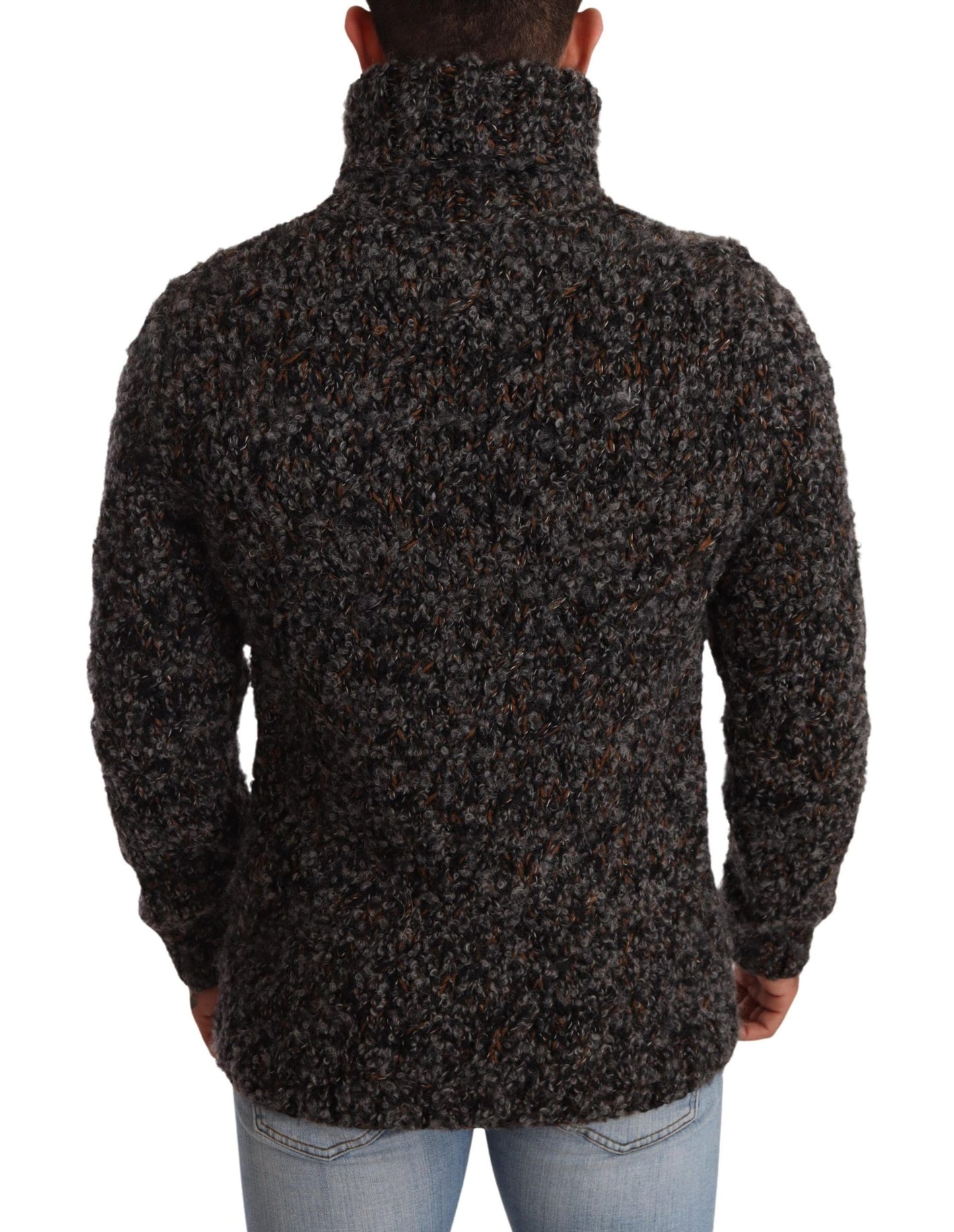 Pull en maille à col roulé Dolce & Gabbana en mélange de laine gris