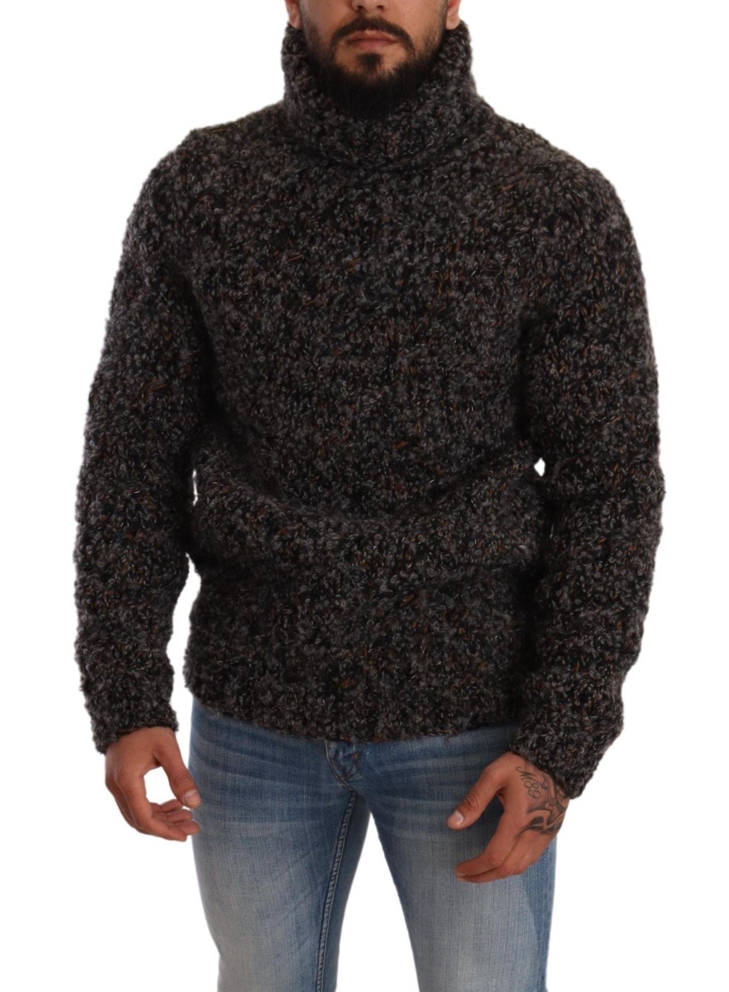 Pull en maille à col roulé Dolce & Gabbana en mélange de laine gris