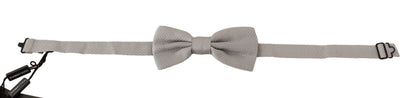 Nœud papillon ajustable Dolce & Gabbana gris argenté 100 % soie