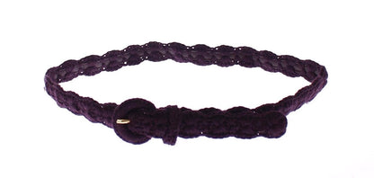 Ceinture Dolce & Gabbana en coton violet avec logo doré à la taille