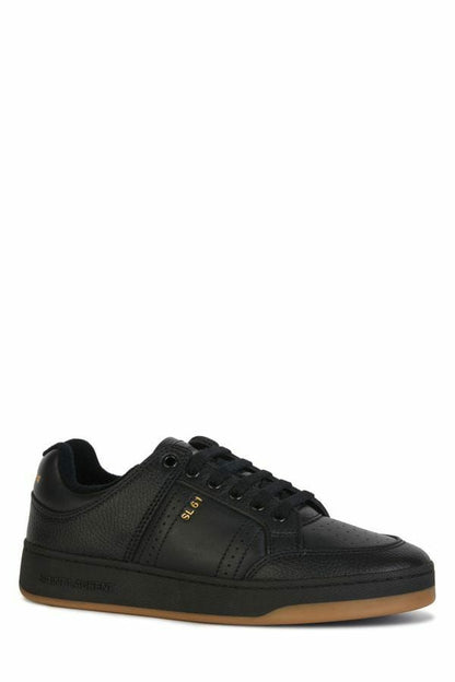Baskets basses Saint Laurent en cuir de veau noir