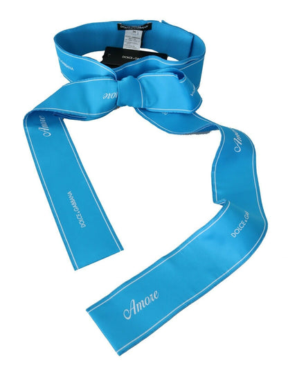 Ceinture large à nœud en ruban bleu Dolce & Gabbana