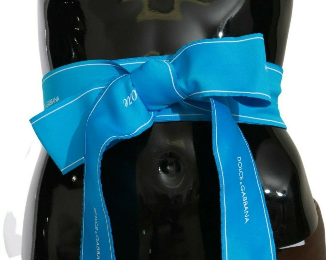 Ceinture large à nœud en ruban bleu Dolce & Gabbana