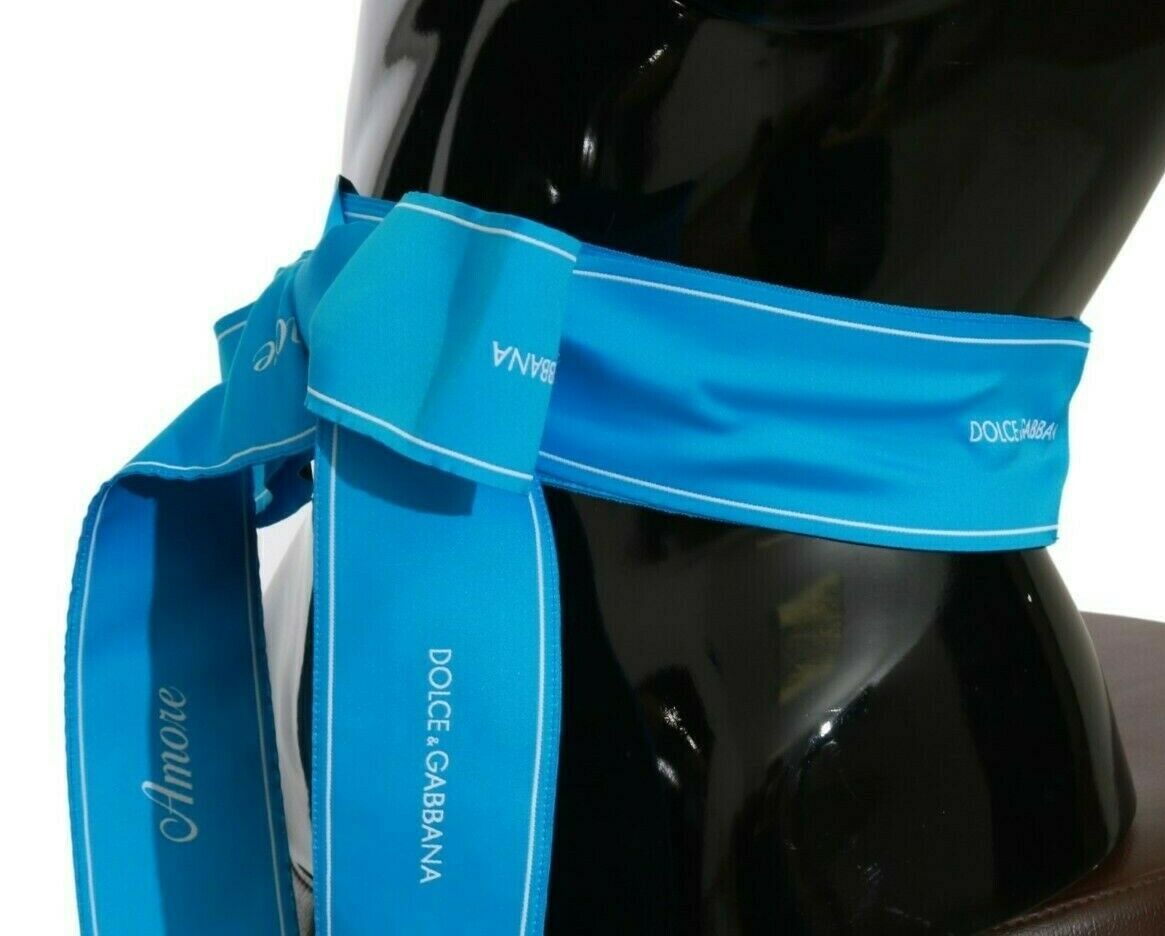 Ceinture large à nœud en ruban bleu Dolce & Gabbana