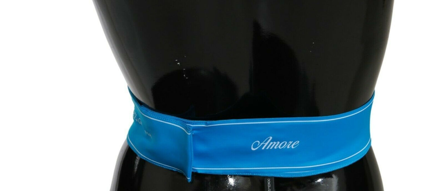 Ceinture large à nœud en ruban bleu Dolce & Gabbana