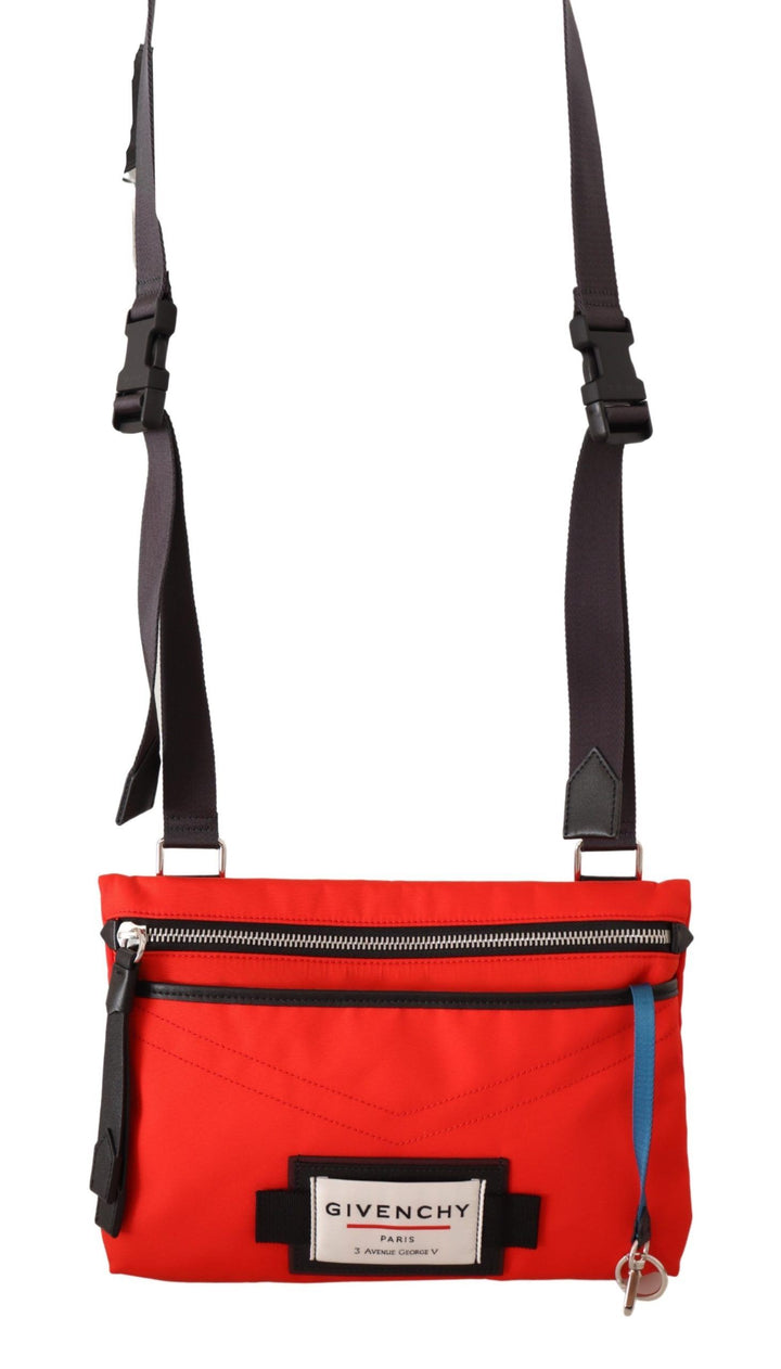 Bolso Cruzado Plano Downtown de Poliamida Roja de Givenchy