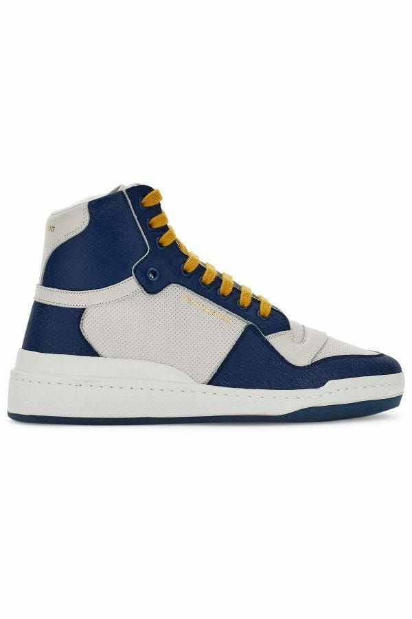 Zapatillas Mid Top Saint Laurent de Piel de Becerro Azul