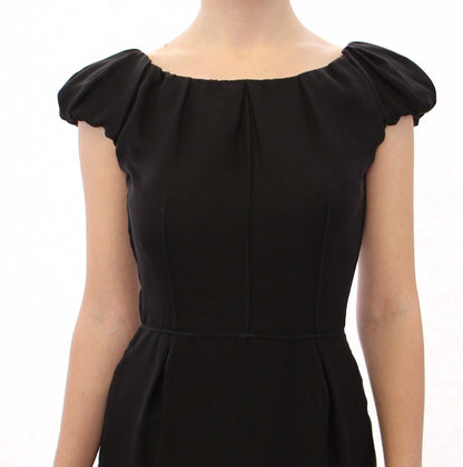 Robe longue maxi Dolce & Gabbana en soie noire à manches courtes (taille italienne)