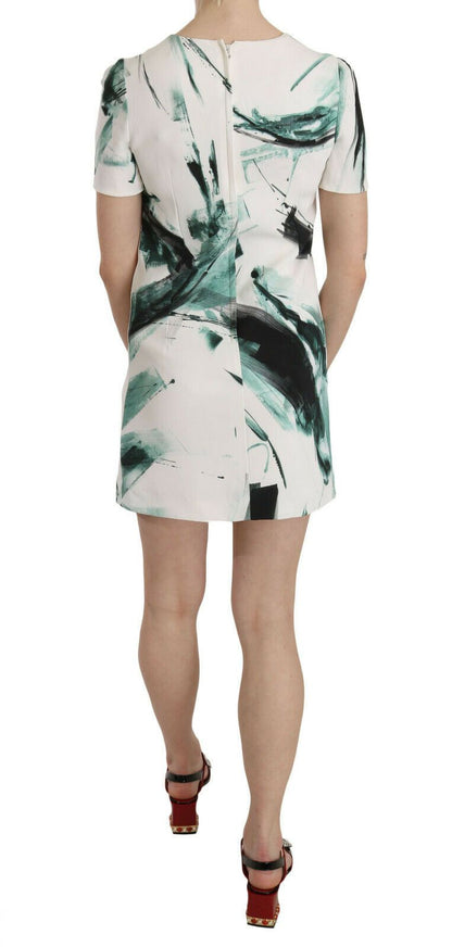 Robe courte mini Dolce & Gabbana blanc noir bleu coupe droite