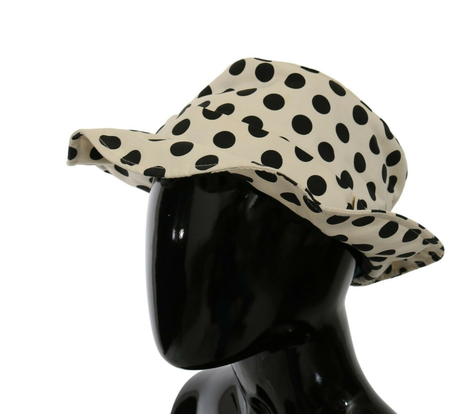 Chapeau Trilby Dolce & Gabbana blanc 100 % coton à pois