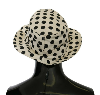 Chapeau Trilby Dolce & Gabbana blanc 100 % coton à pois