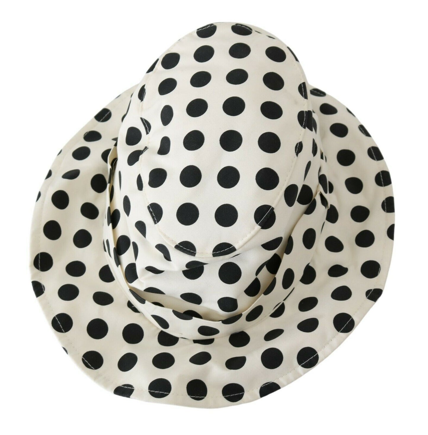 Chapeau Trilby Dolce & Gabbana blanc 100 % coton à pois