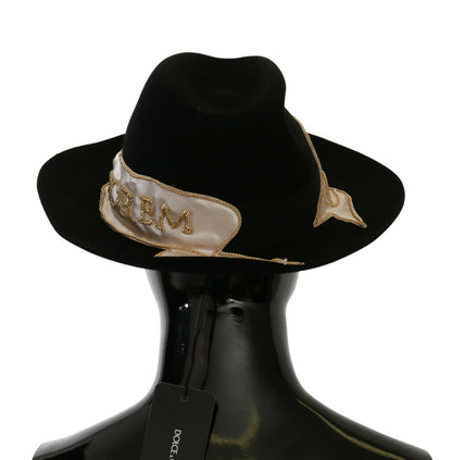 Chapeau Panama à larges bords Dolce & Gabbana en lapin noir Amor Gignit