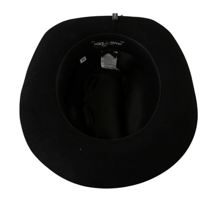 Chapeau Panama à larges bords Dolce & Gabbana en lapin noir Amor Gignit