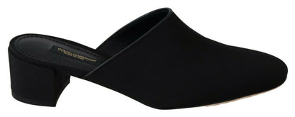 Sandales plates Dolce & Gabbana en gros-grain noir pour femme