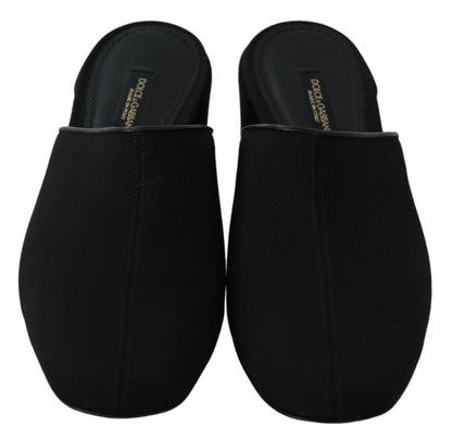 Sandales plates Dolce & Gabbana en gros-grain noir pour femme