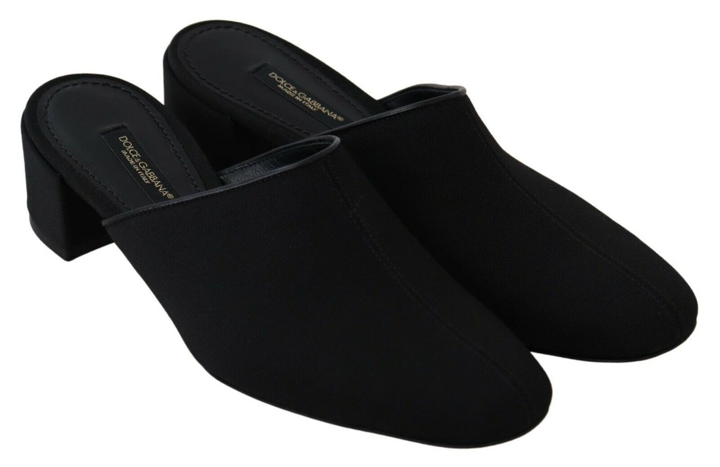 Sandales plates Dolce & Gabbana en gros-grain noir pour femme