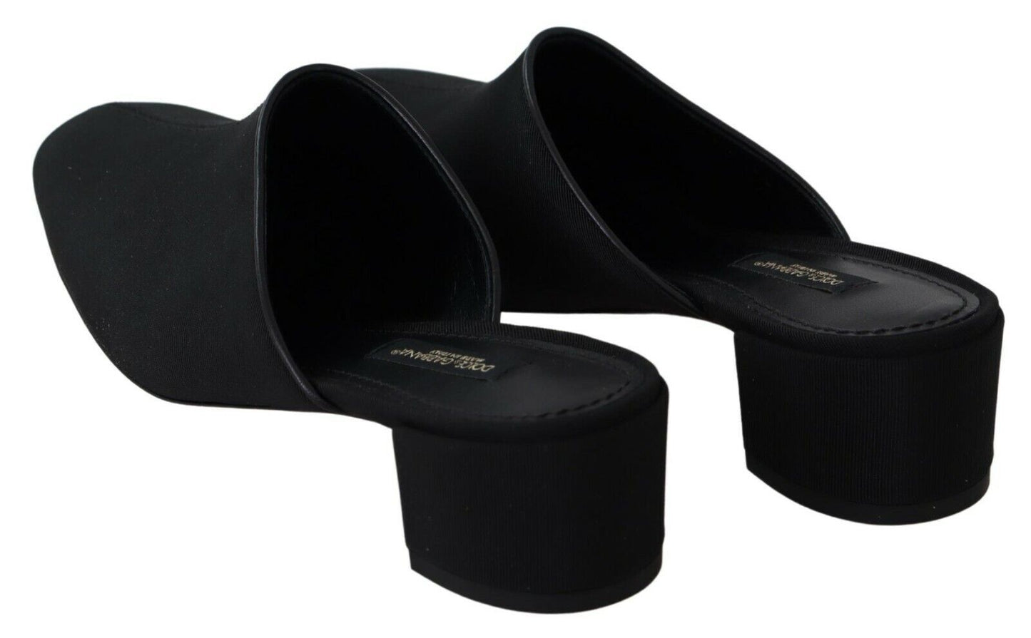 Sandales plates Dolce & Gabbana en gros-grain noir pour femme