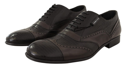 Chaussures Richelieu en cuir de lézard marron Dolce & Gabbana