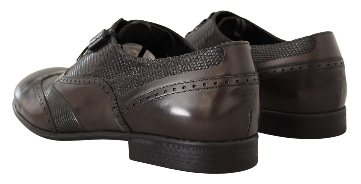 Chaussures Richelieu en cuir de lézard marron Dolce & Gabbana