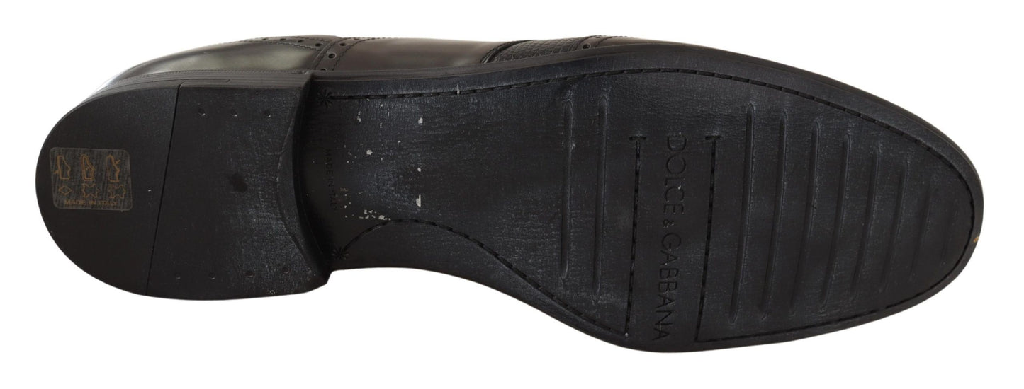 Chaussures Richelieu en cuir de lézard marron Dolce & Gabbana