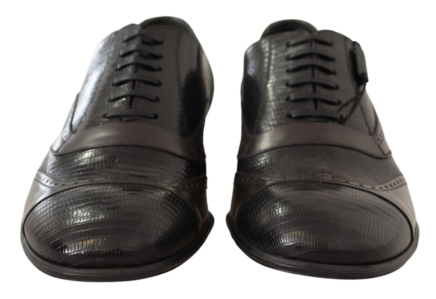 Chaussures Richelieu en cuir de lézard marron Dolce & Gabbana