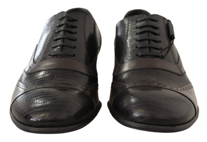 Chaussures Richelieu en cuir de lézard marron Dolce & Gabbana