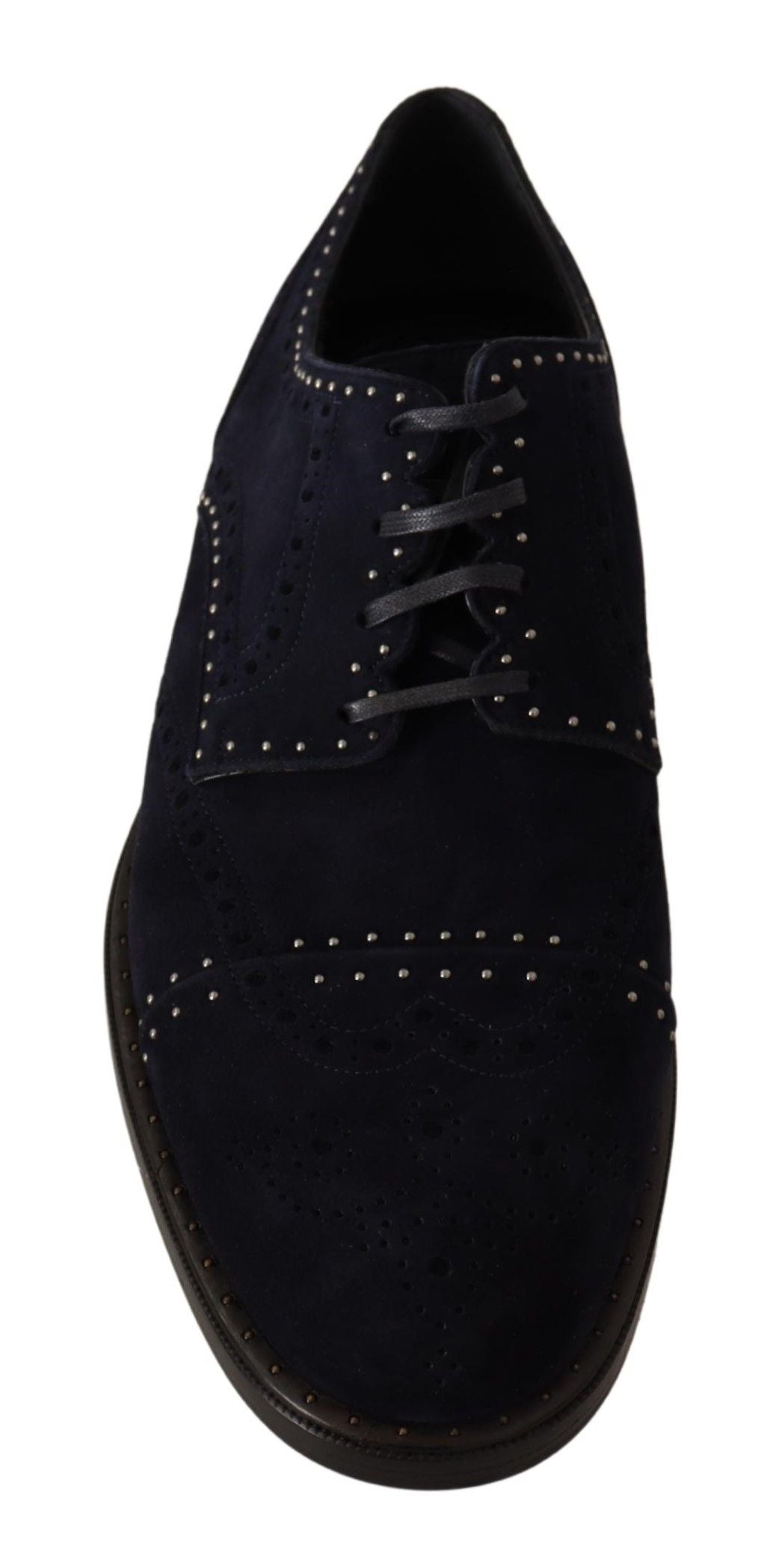 Chaussures Richelieu cloutées en daim bleu Dolce & Gabbana