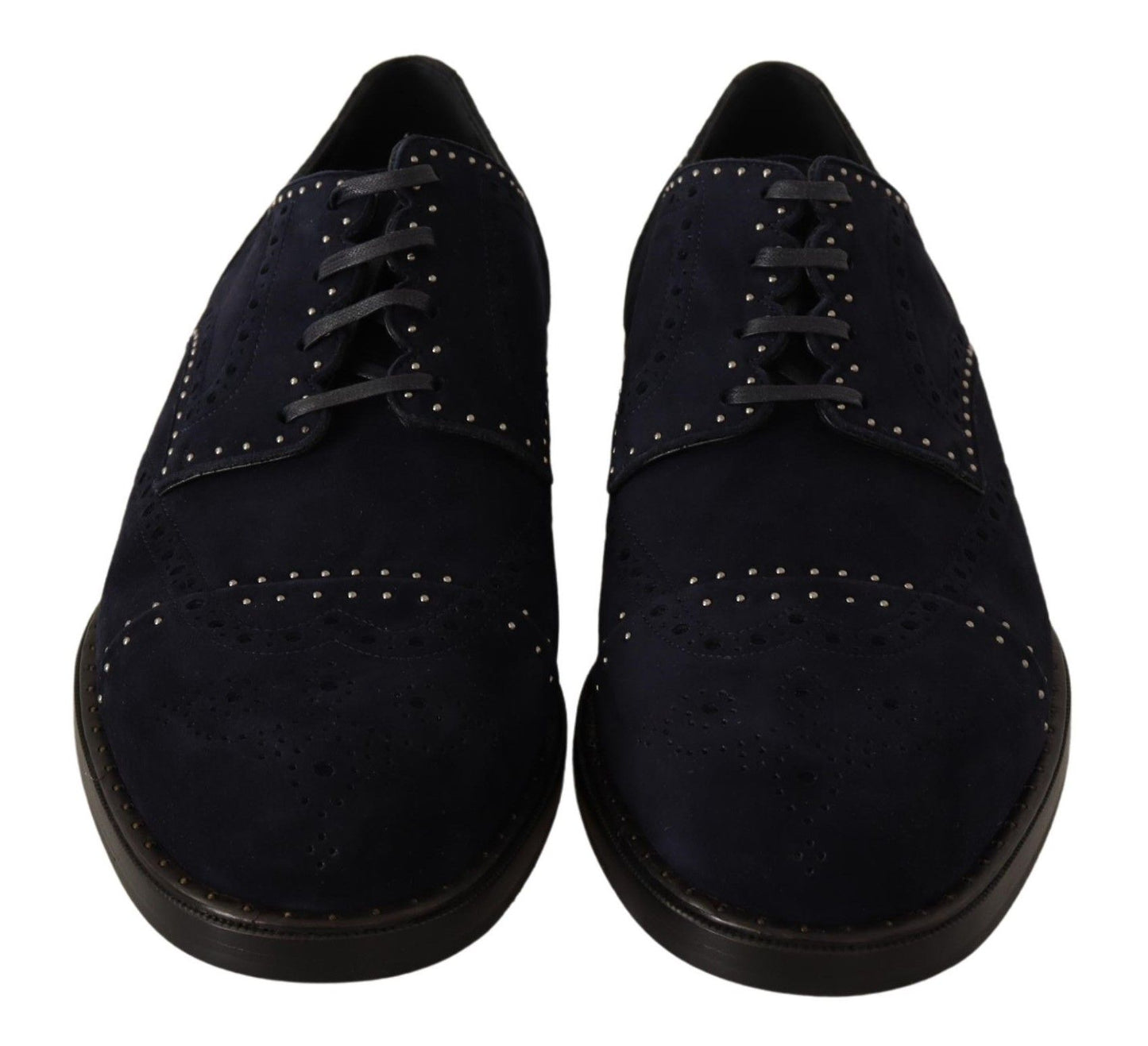 Chaussures Richelieu cloutées en daim bleu Dolce & Gabbana
