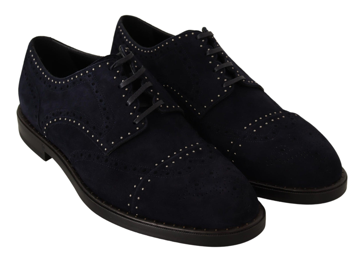 Chaussures Richelieu cloutées en daim bleu Dolce & Gabbana