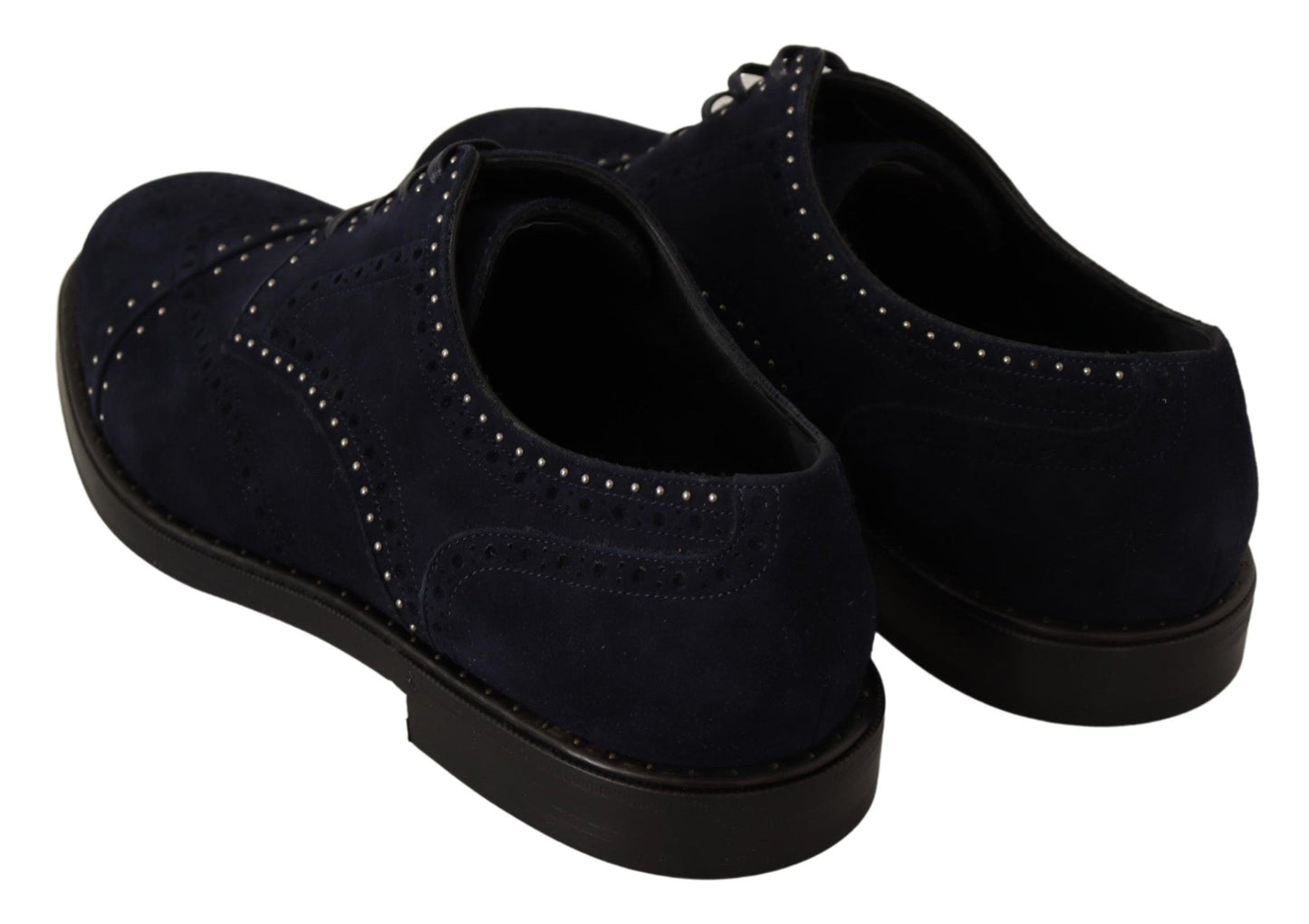 Chaussures Richelieu cloutées en daim bleu Dolce & Gabbana