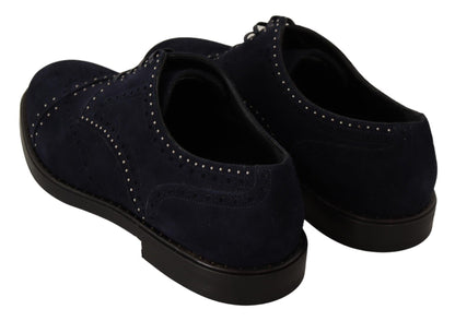 Chaussures Richelieu cloutées en daim bleu Dolce & Gabbana