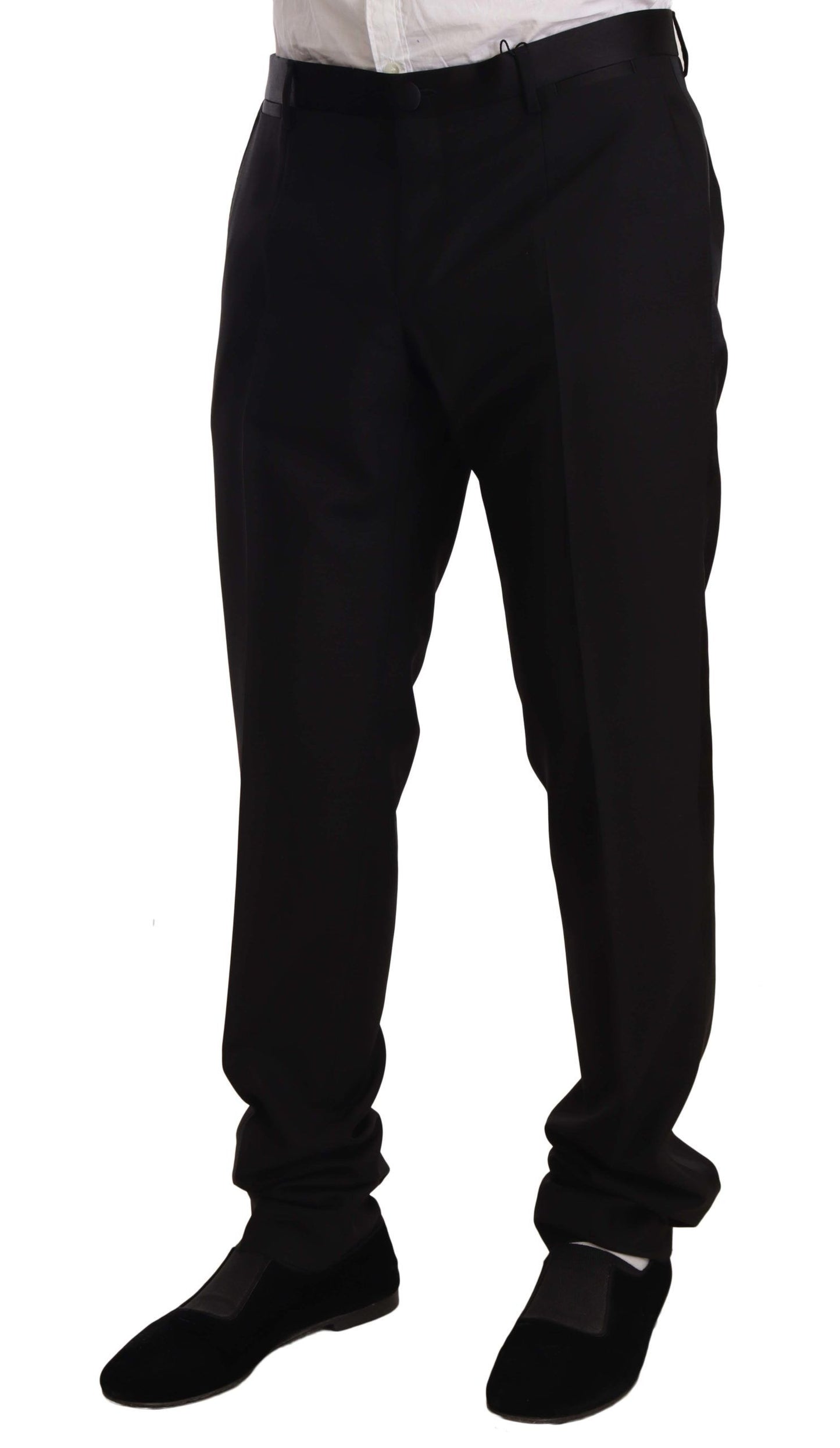 Pantalon de smoking formel en laine noire Dolce & Gabbana