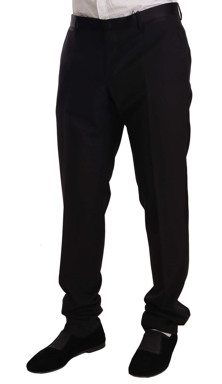 Pantalones de esmoquin formales de lana negra Dolce & Gabbana
