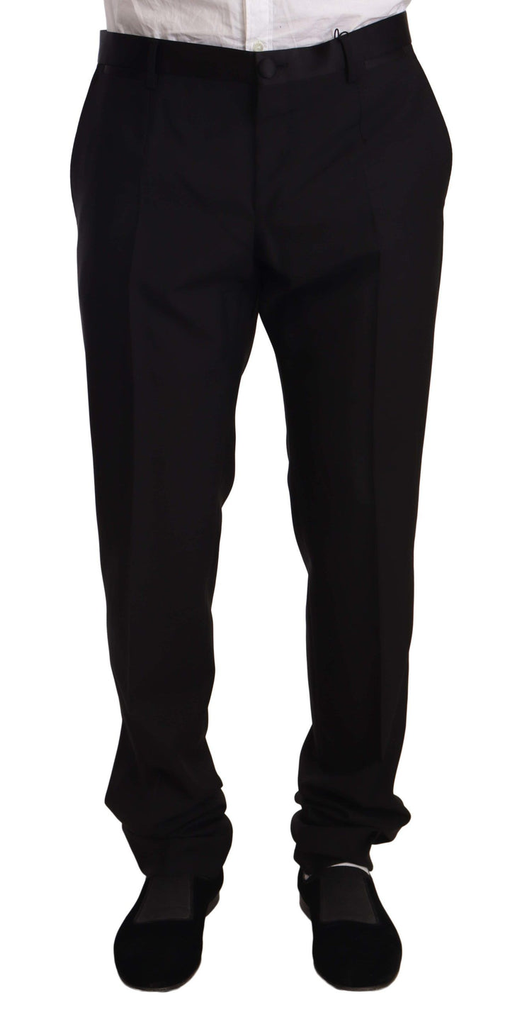 Pantalones de esmoquin formales de lana negra Dolce & Gabbana