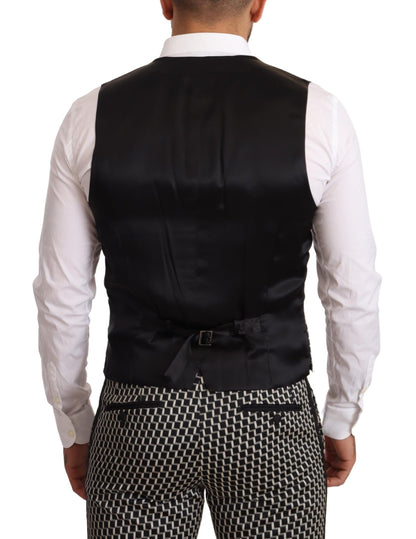 Ensemble de costume 3 pièces Dolce & Gabbana à carreaux noirs et blancs MARTINI