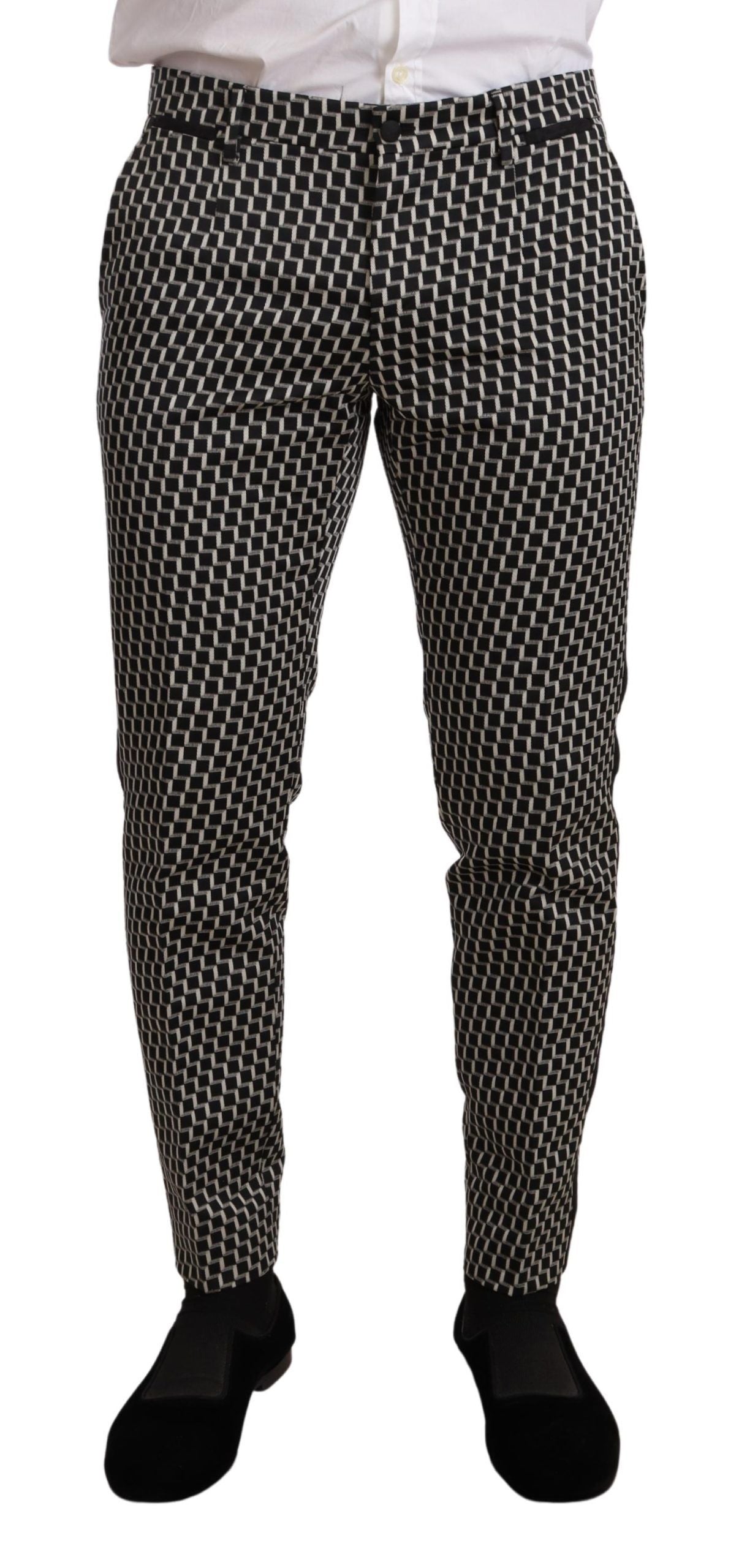 Ensemble de costume 3 pièces Dolce & Gabbana à carreaux noirs et blancs MARTINI
