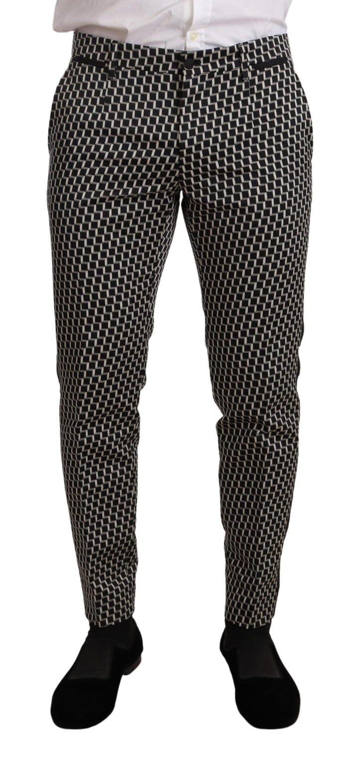 Ensemble de costume 3 pièces Dolce & Gabbana à carreaux noirs et blancs MARTINI