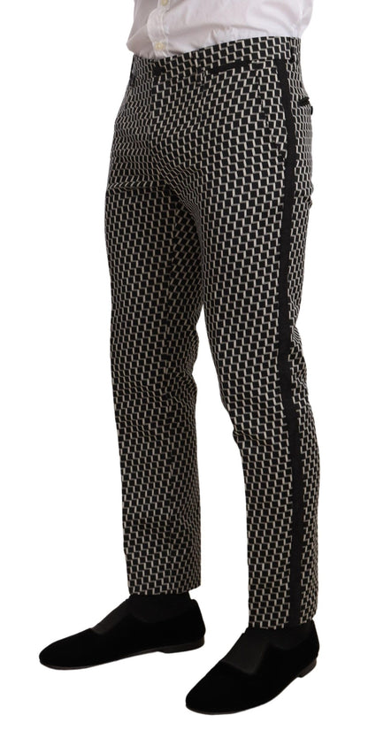 Ensemble de costume 3 pièces Dolce & Gabbana à carreaux noirs et blancs MARTINI