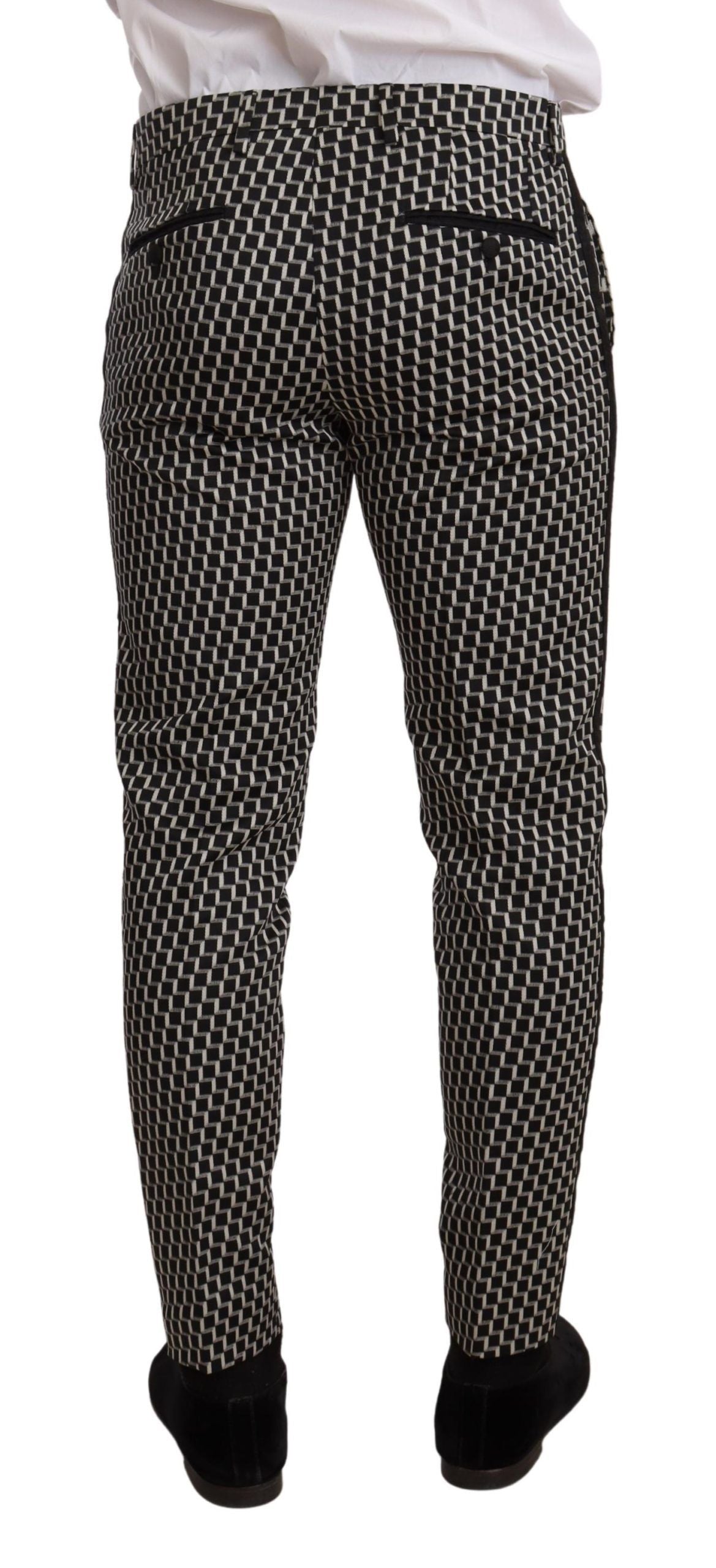 Ensemble de costume 3 pièces Dolce & Gabbana à carreaux noirs et blancs MARTINI